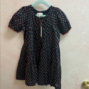 NWT Pink Chicken Navy and Red Floral Kids Dress